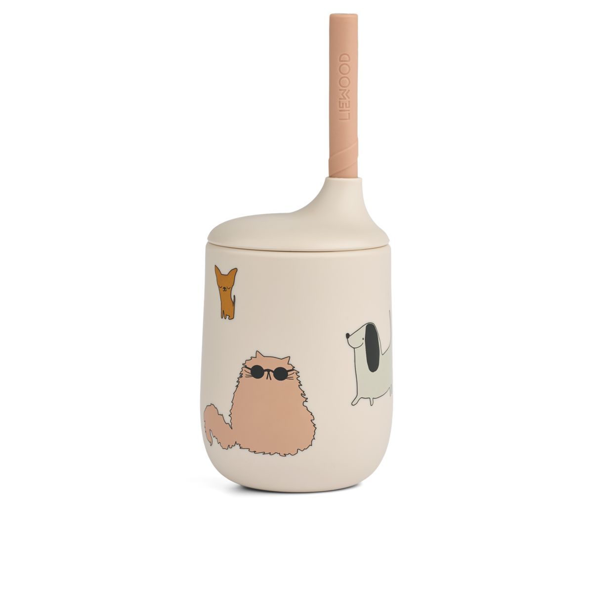 Liewood Ellis Printed Sippy Cup - Cats and Dogs / Sandy - CUP