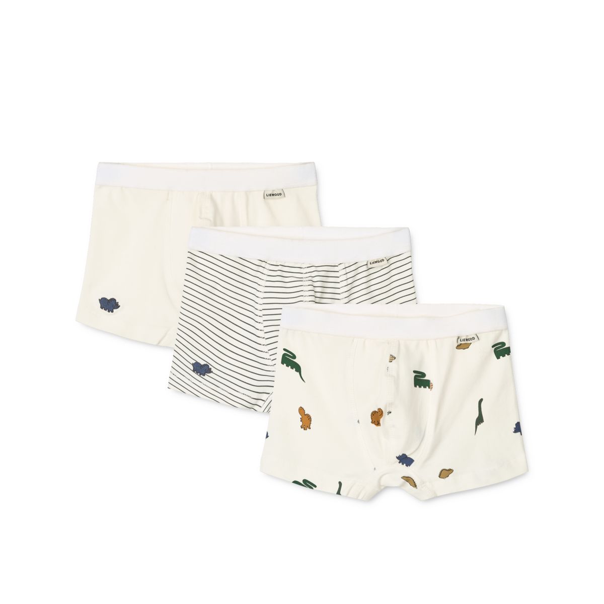 Liewood Marvin Boxers 3-Pack - Mini dinosaurs creme mix - BOXERS