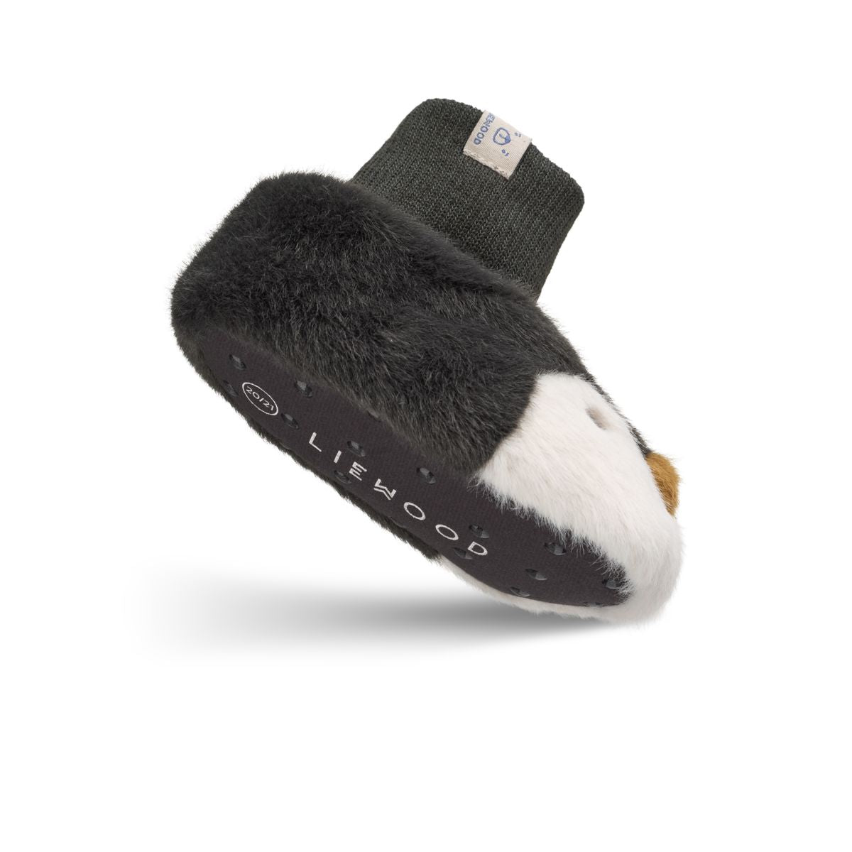 Liewood Beth Penguin Plush Slippers - Sandy / Dark grey - INDOOR SLIPPERS