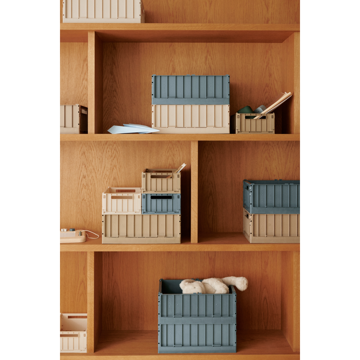 Liewood Weston Medium Storage Box 2-Pack - Oat - STORAGE BOX