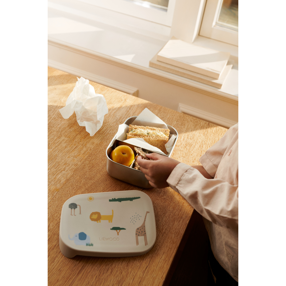 Liewood ARTHUR Steel Lunchbox - Safari sandy mix - LUNCHBOX