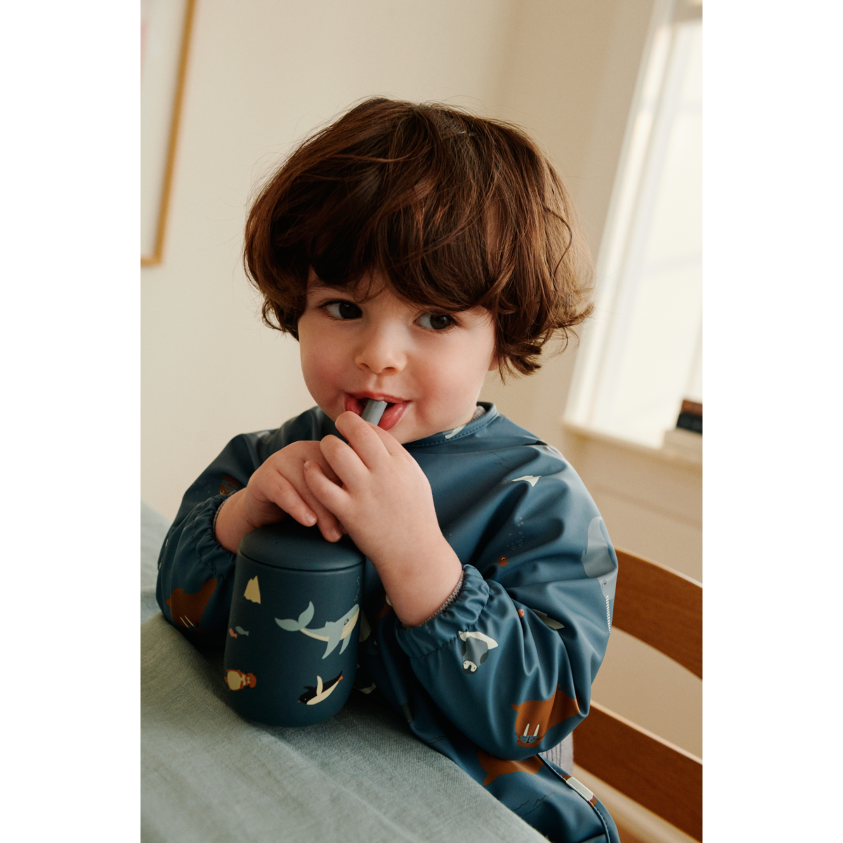 Liewood Merle Printed Cape Bib - Arctic Sea / Ocean view - CAPE BIB