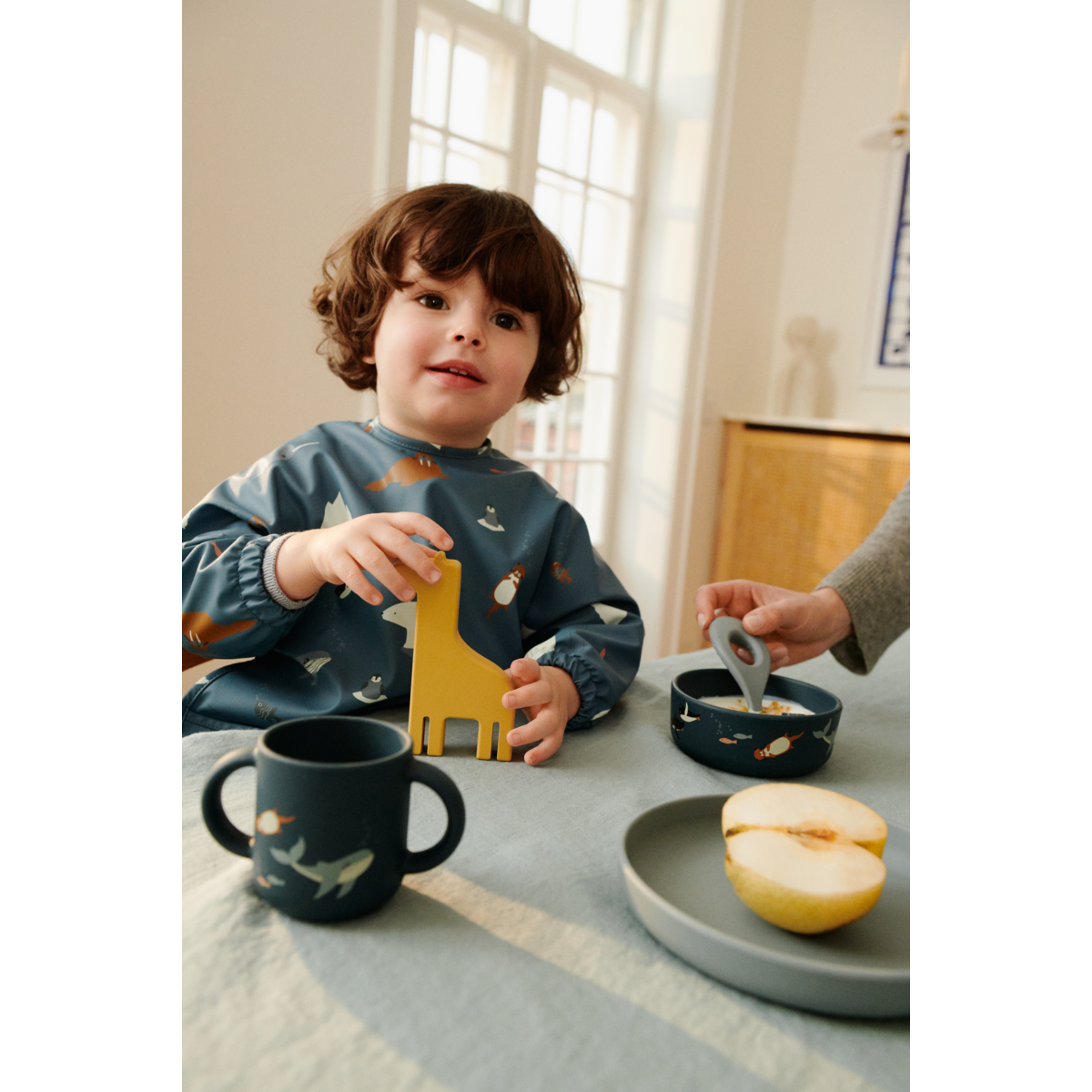 Liewood Merle Printed Cape Bib - Arctic Sea / Ocean view - CAPE BIB