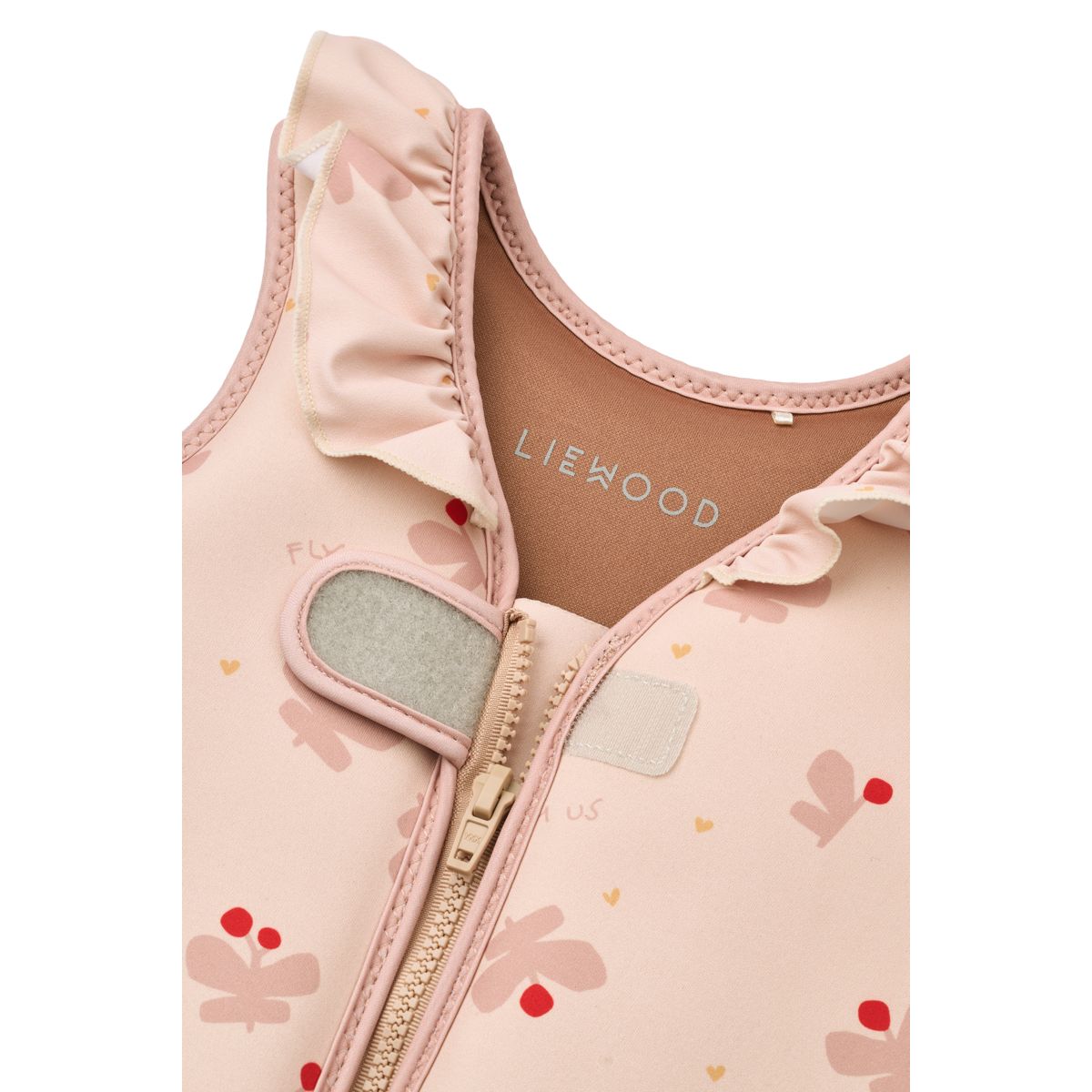 Liewood Dove Swim Vest with Frills - Butterfly / Apple blossom - SWIM VEST