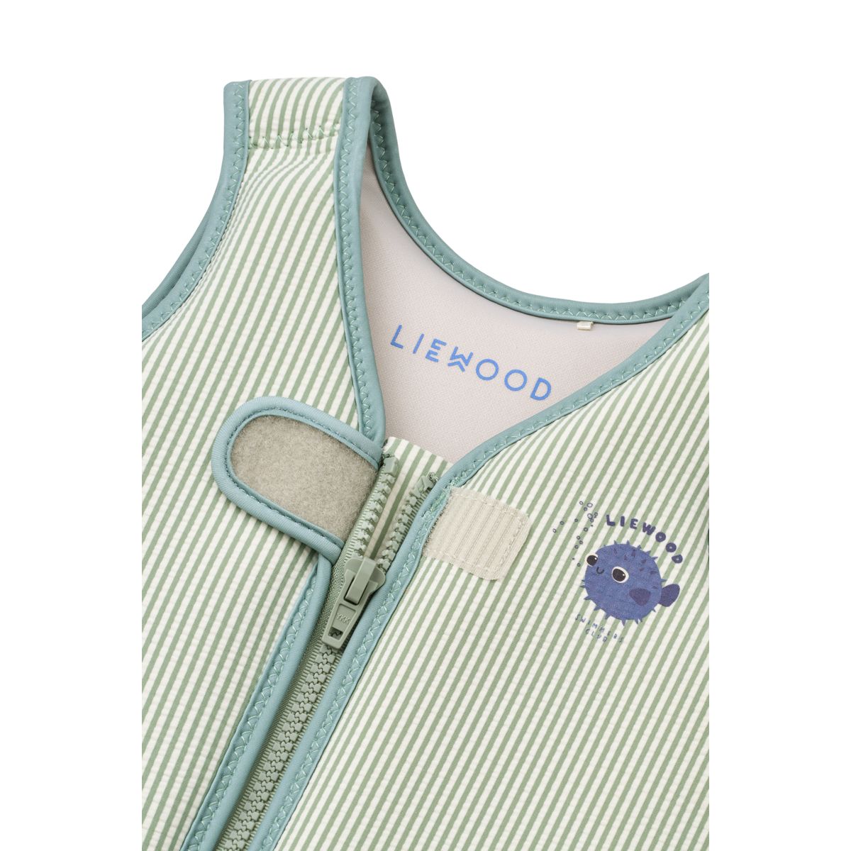 Liewood Dove Seersucker Swim Vest - Peppermint / Sandy - SWIM VEST