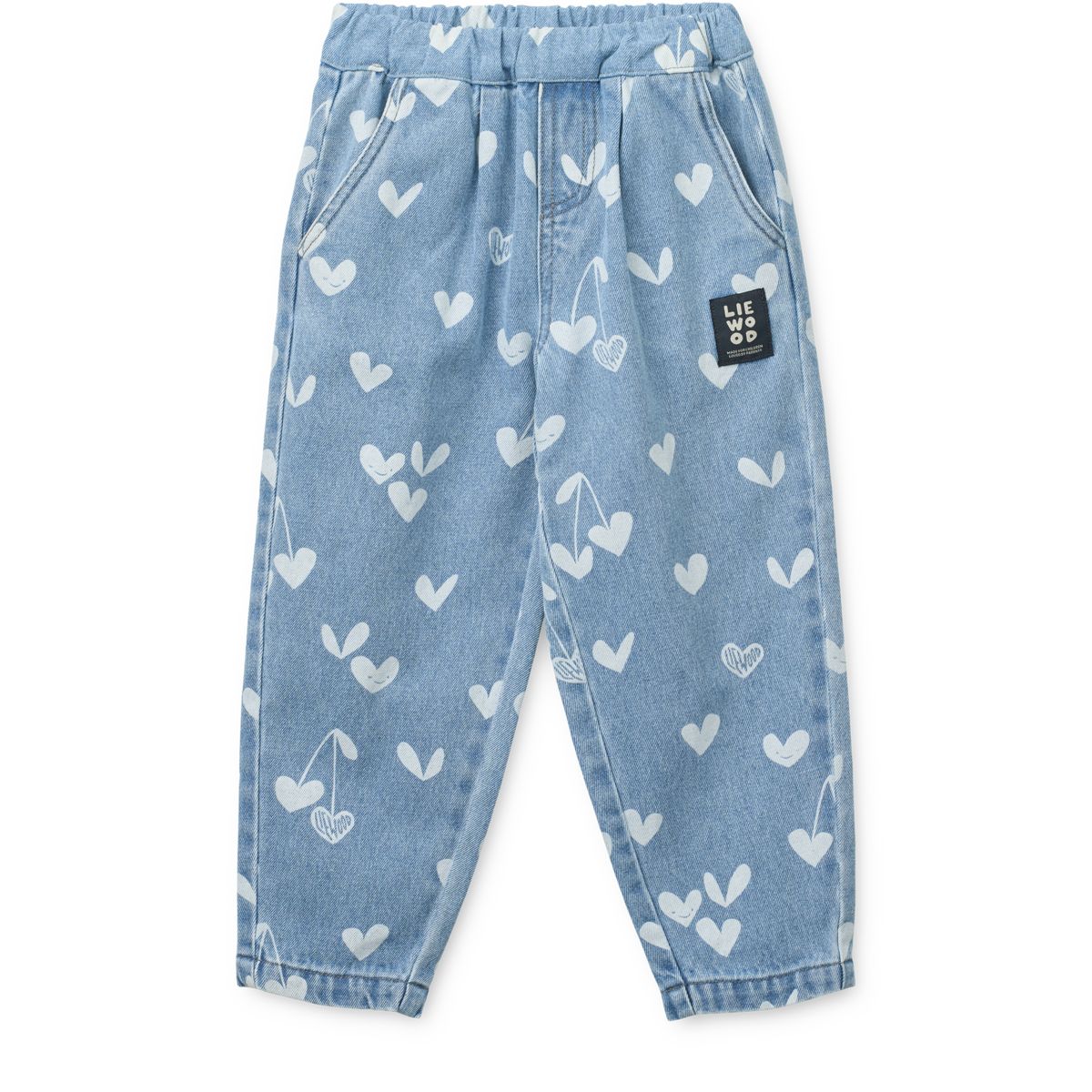 Borris Printed Denim Trousers - Sweethearts / light blue denim
