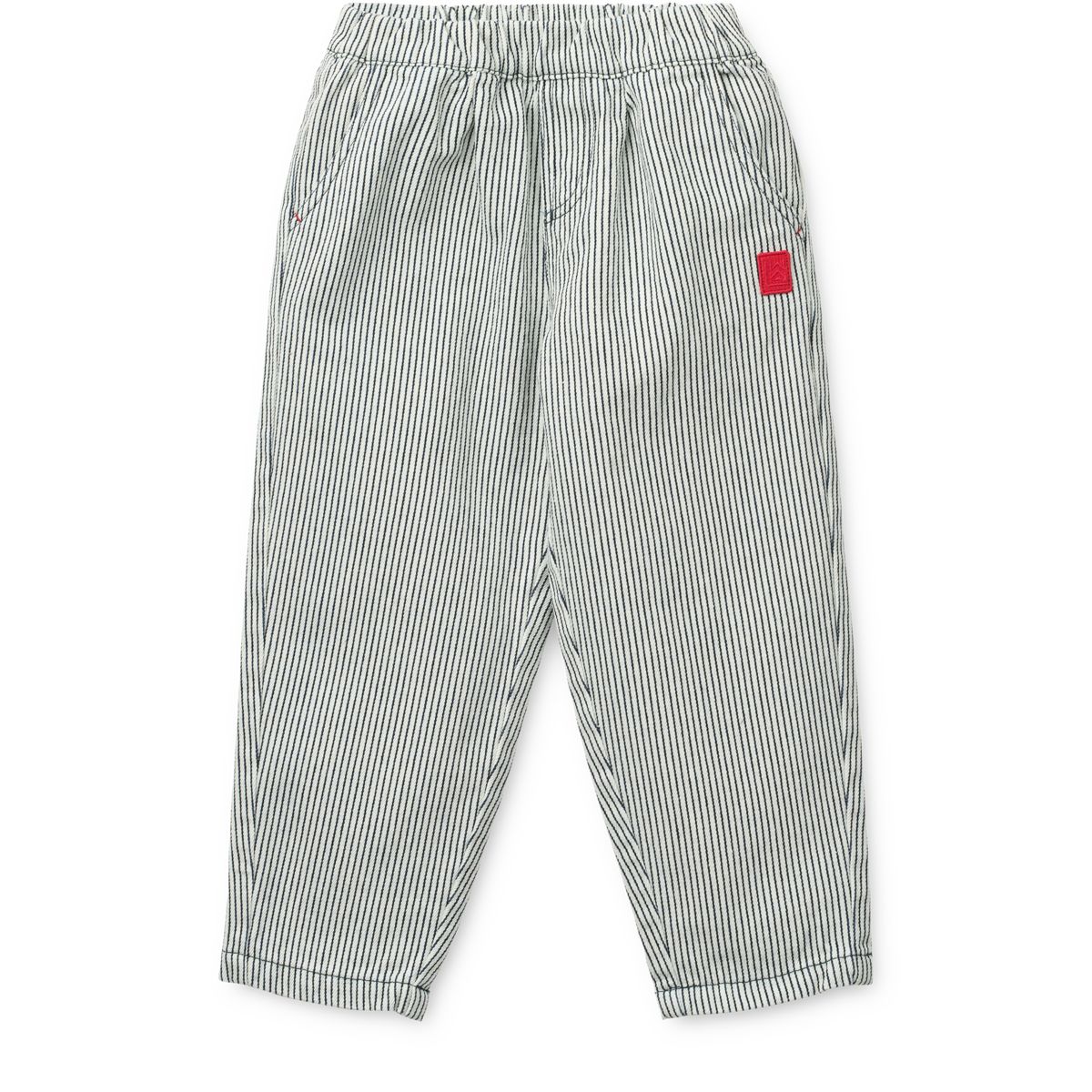 Borris Stripe Denim Trousers - Classic navy / Creme de la creme