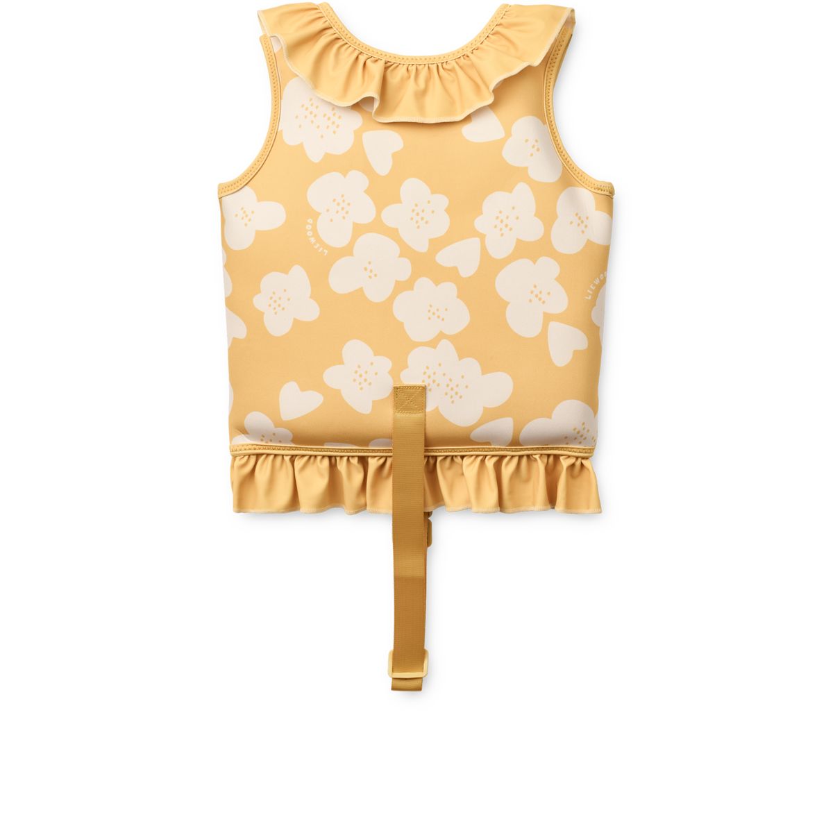 Liewood Dove Swim Vest with Frills - Flower / Lemon yellow - SWIM VEST