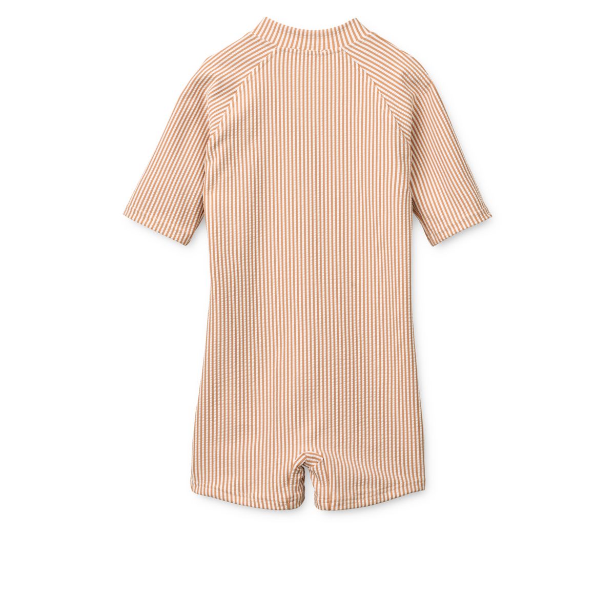 Max Seersucker Short-sleeve swim Jumpsuit - Y/D stripe Pale tuscany / Creme de la creme