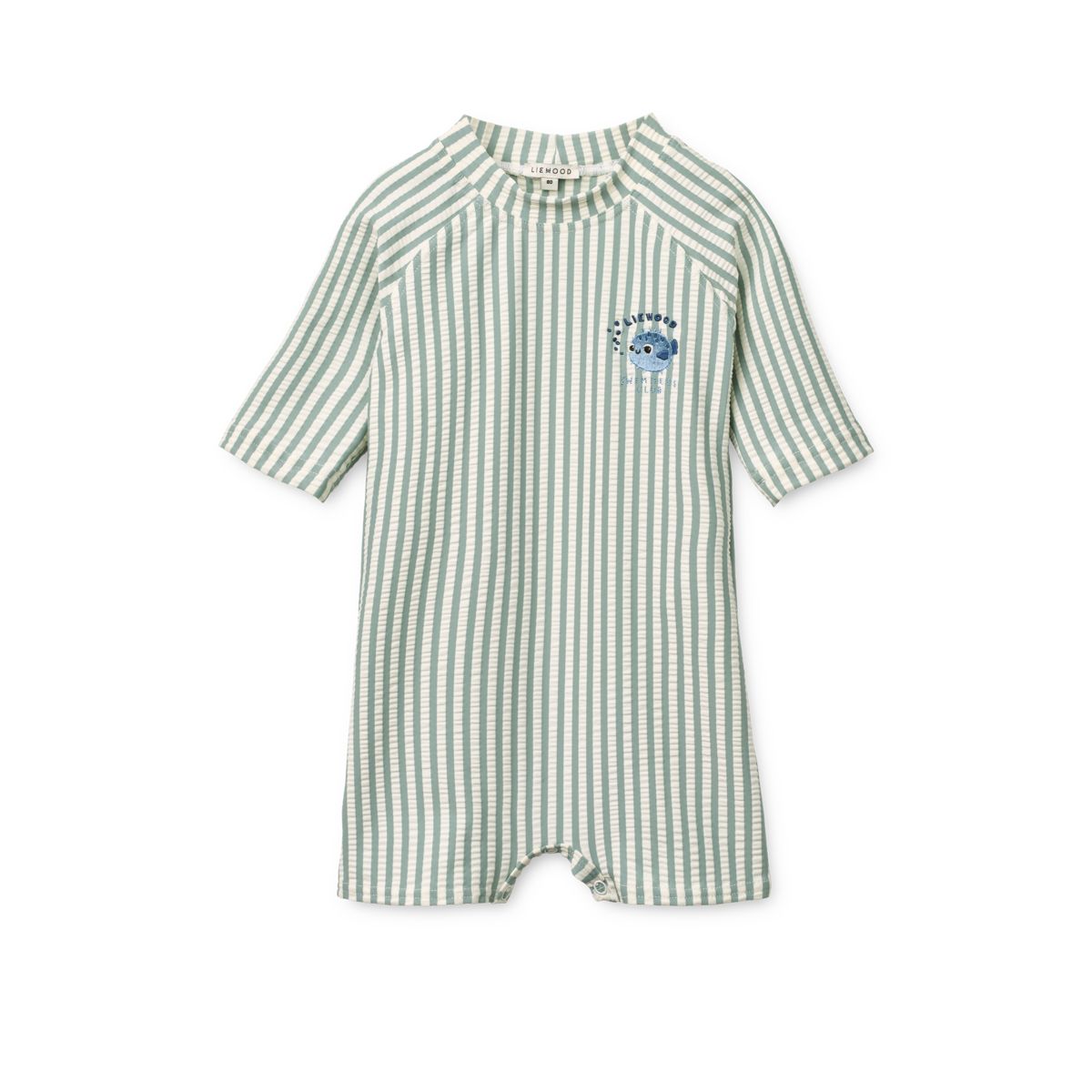Thor Seersucker Baby Swim Jumpsuit - Peppermint / Sandy
