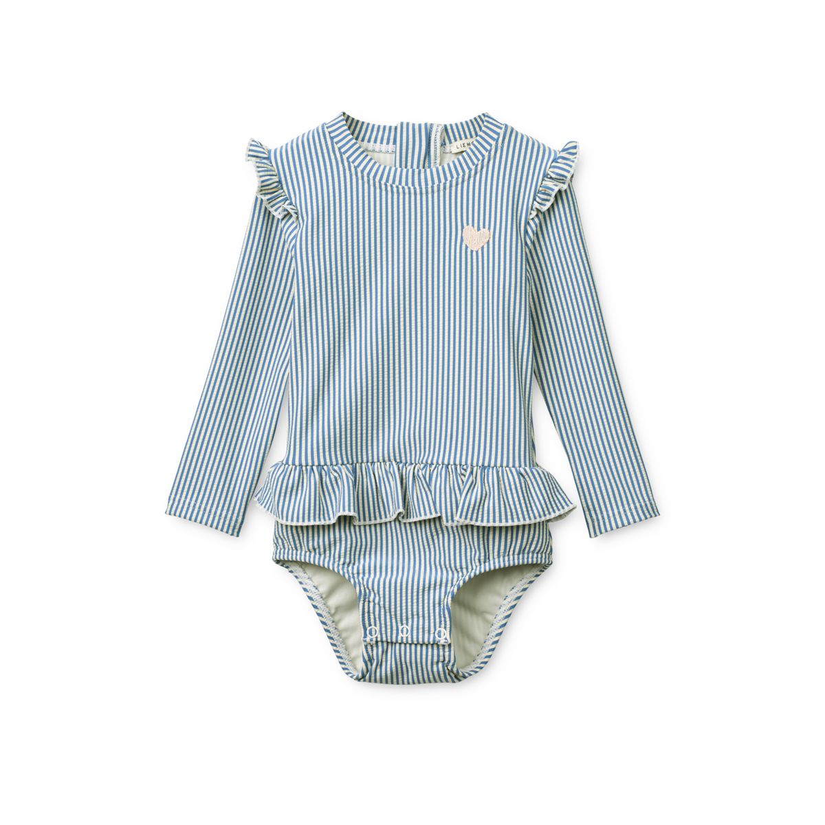Sille Seersucker Baby Swimsuit - Riverside / Creme de la creme
