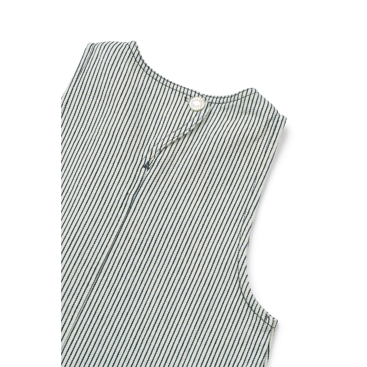 Liewood Angelica Striped Denim Frill Dress - Classic navy / Creme de la creme - DRESS