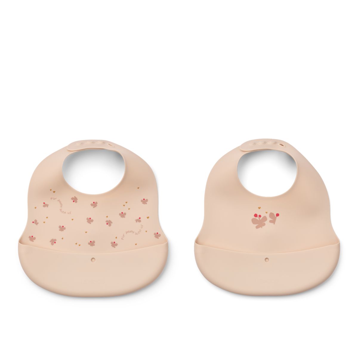 Liewood EMBER Printed Bib 2-pack - Mini Butterfly / Apple blossom - BIB