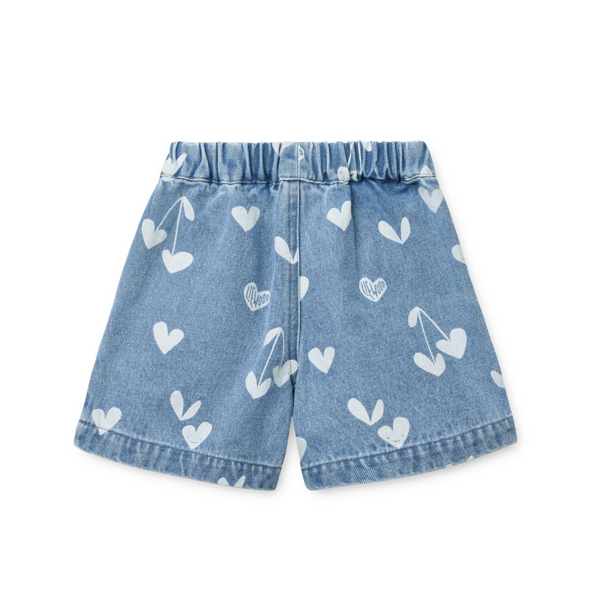 Borrisa Printed Denim Shorts - Sweethearts / light blue denim