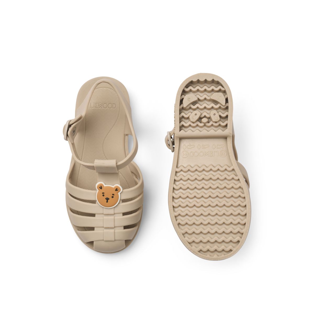 Liewood Bre Beach Sandals with Charms - Bear / sandy - BEACH SANDALS