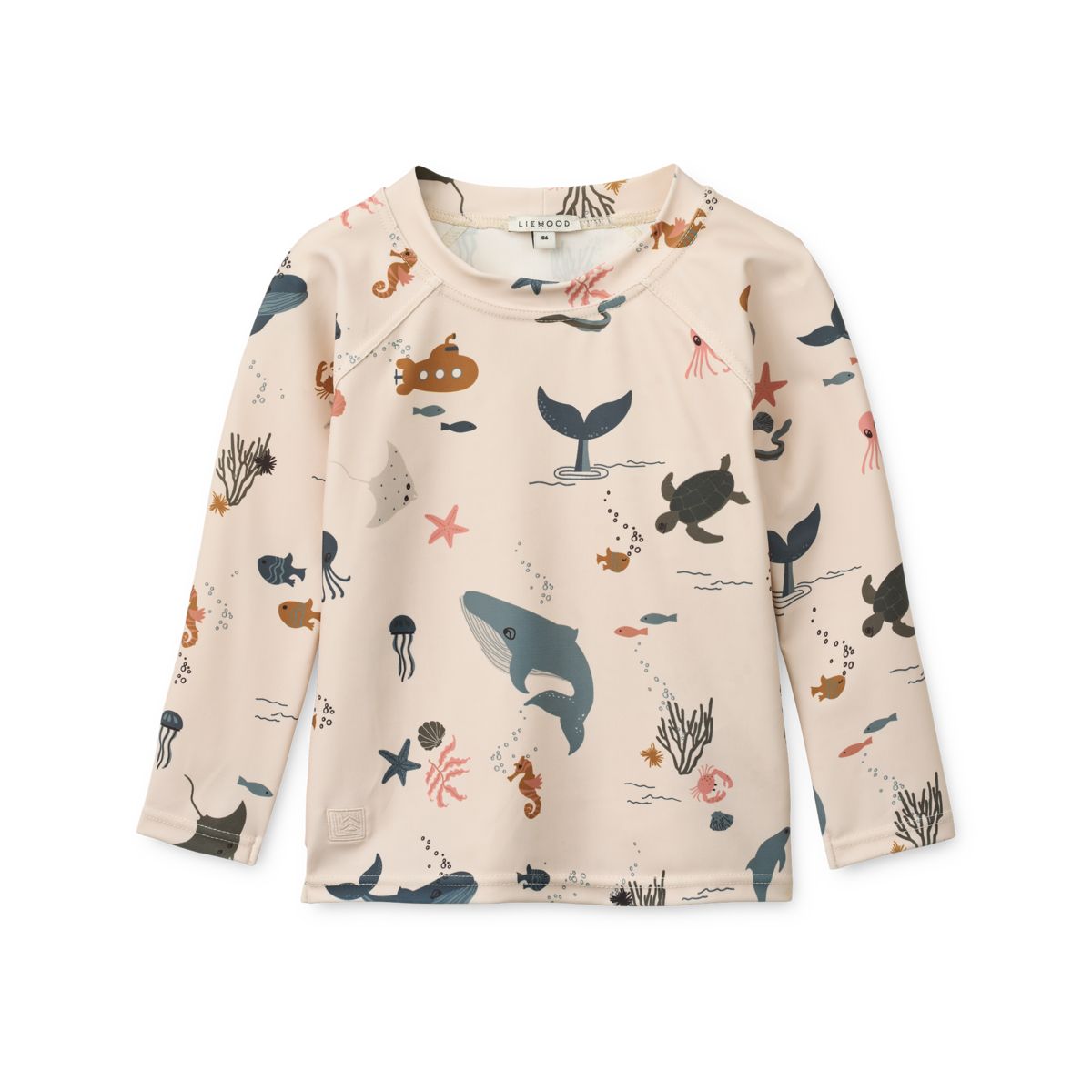 Liewood Noah Printed long-sleeved swim t-shirt - Sea creature / Sandy - SWIM TEE
