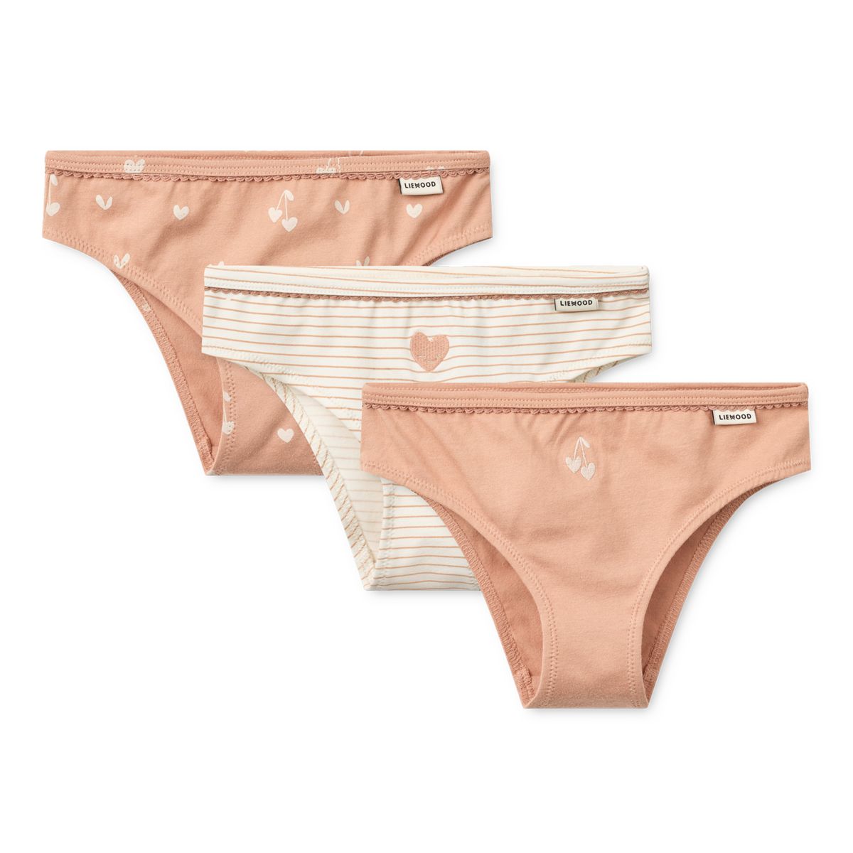 Liewood AYLIN Briefs 3-Pack - Sweethearts / Pale tuscany / stripe / heart / mix - BRIEFS