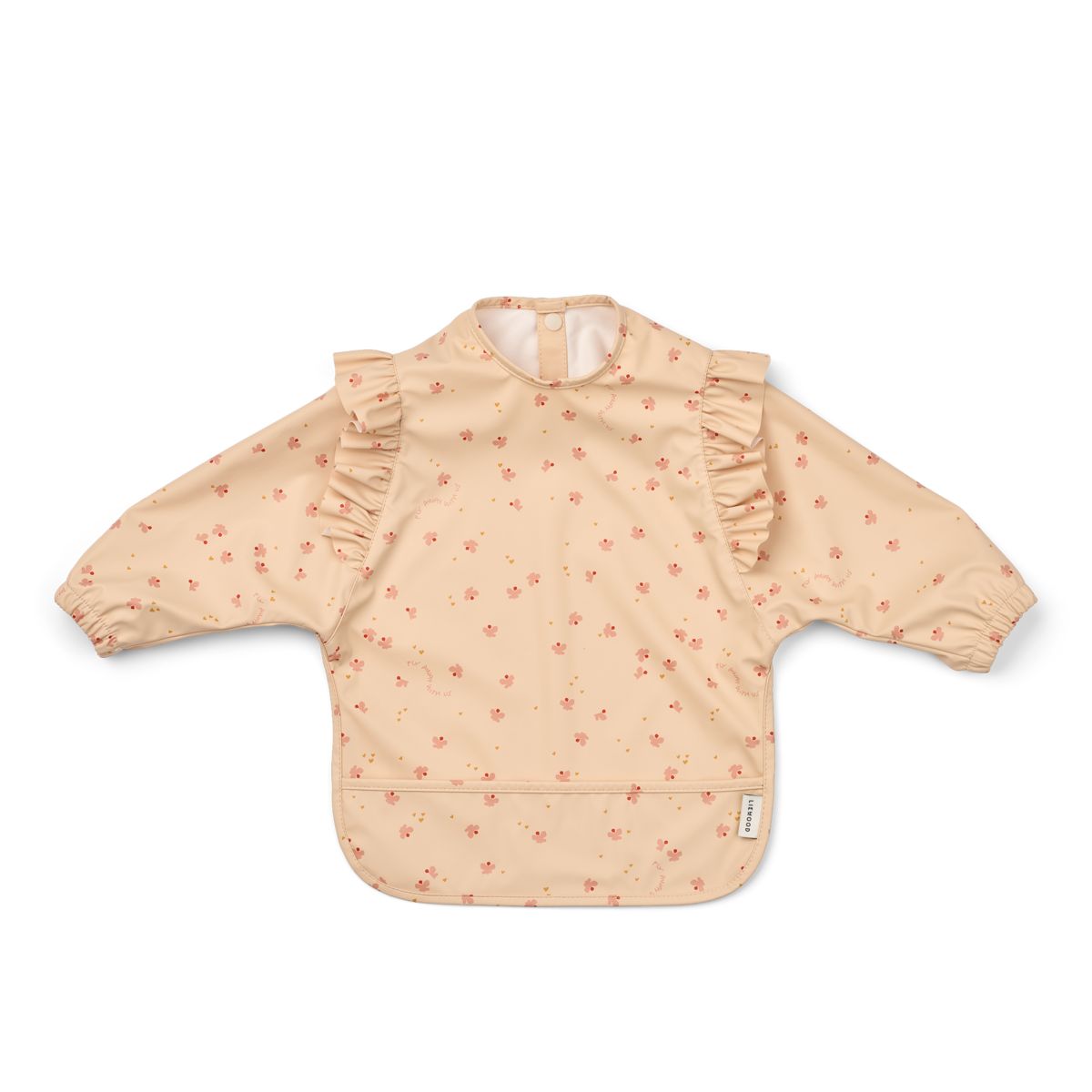 Merle Ruffle Cape Bib - Mini Butterfly / Apple blossom