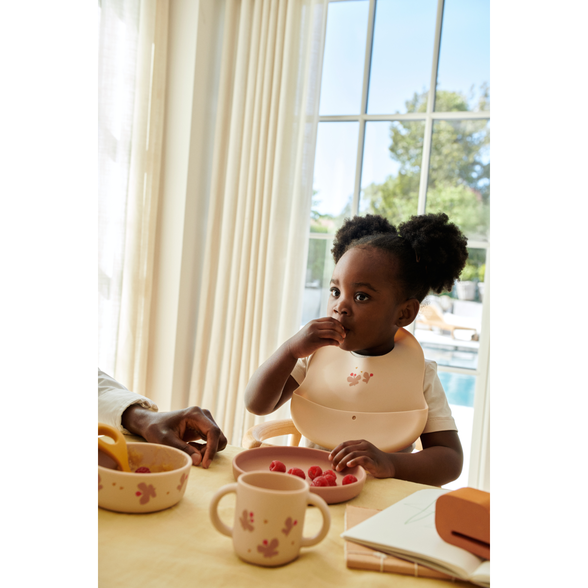 Ember Printed Bib 2-pack - Mini Butterfly / Apple blossom