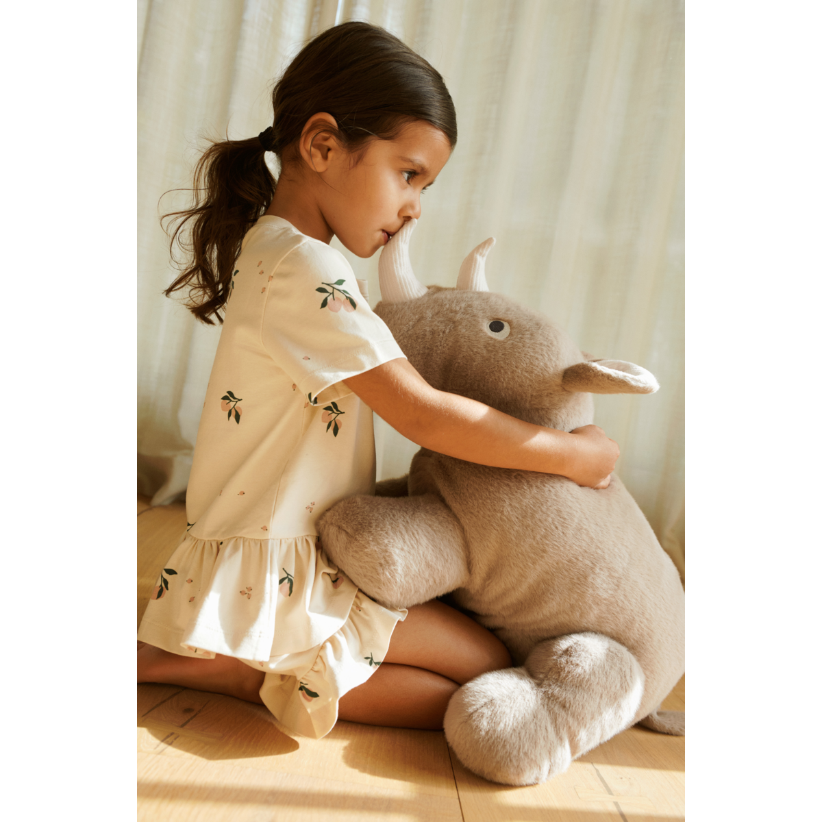 Barnaby Rhino Large Teddy - Stone beige