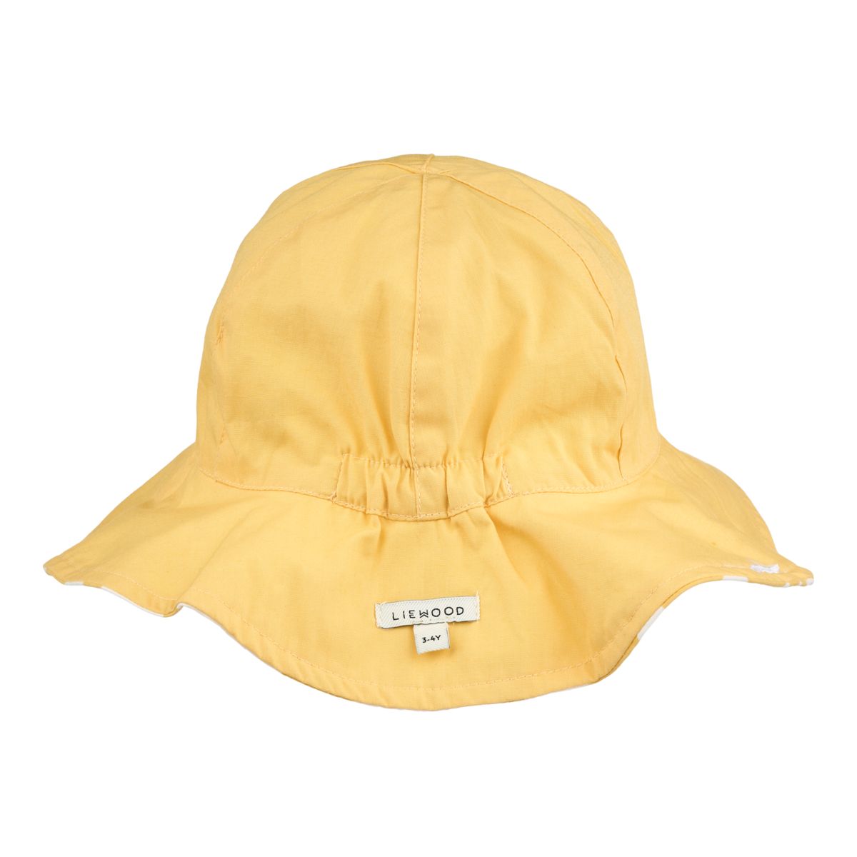 Amelia Reversible Sun Hat - Flower / Lemon yellow