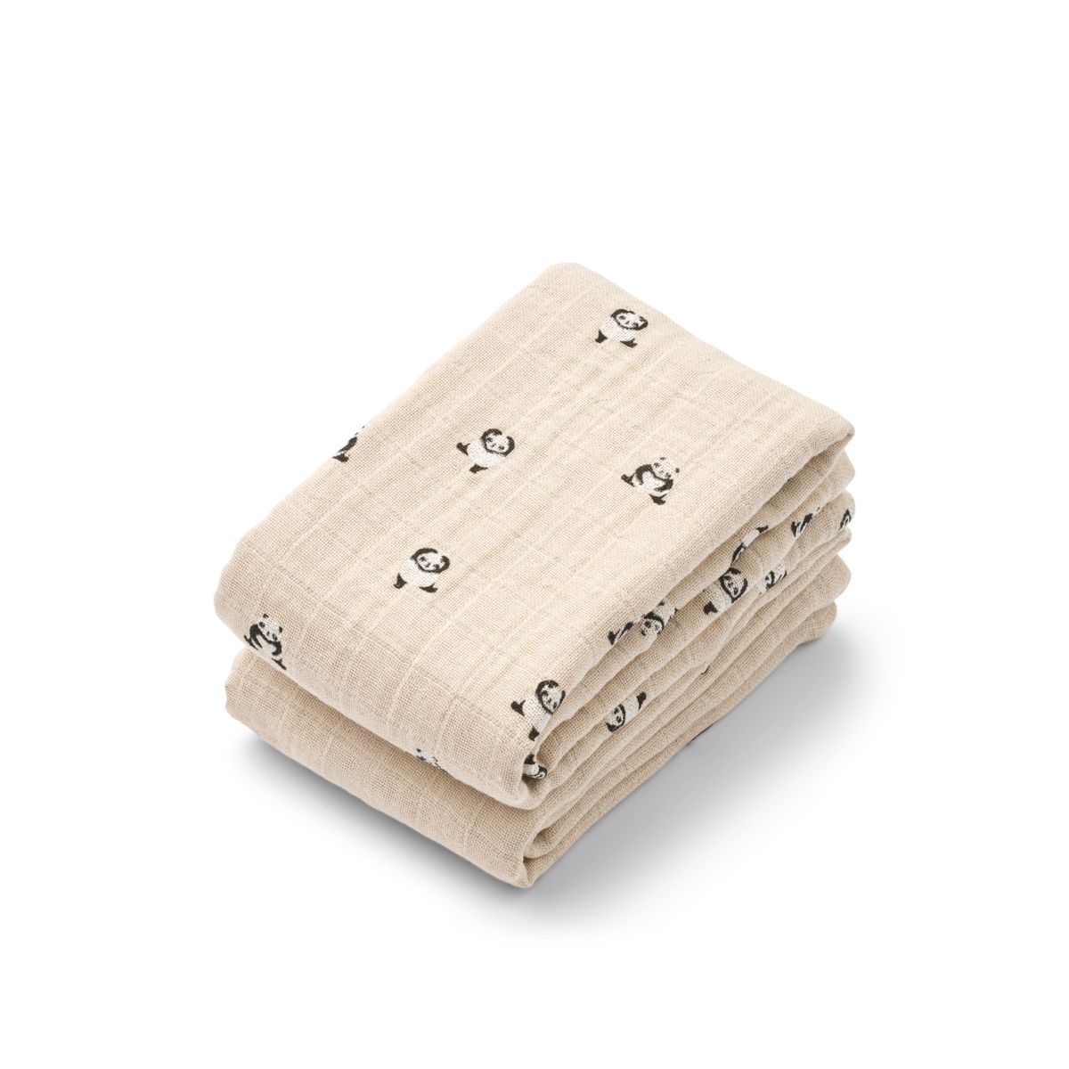 Liewood Lewis Muslin Cloth 2-Pack - Mini panda / Sandy mix - MUSLIN CLOTH