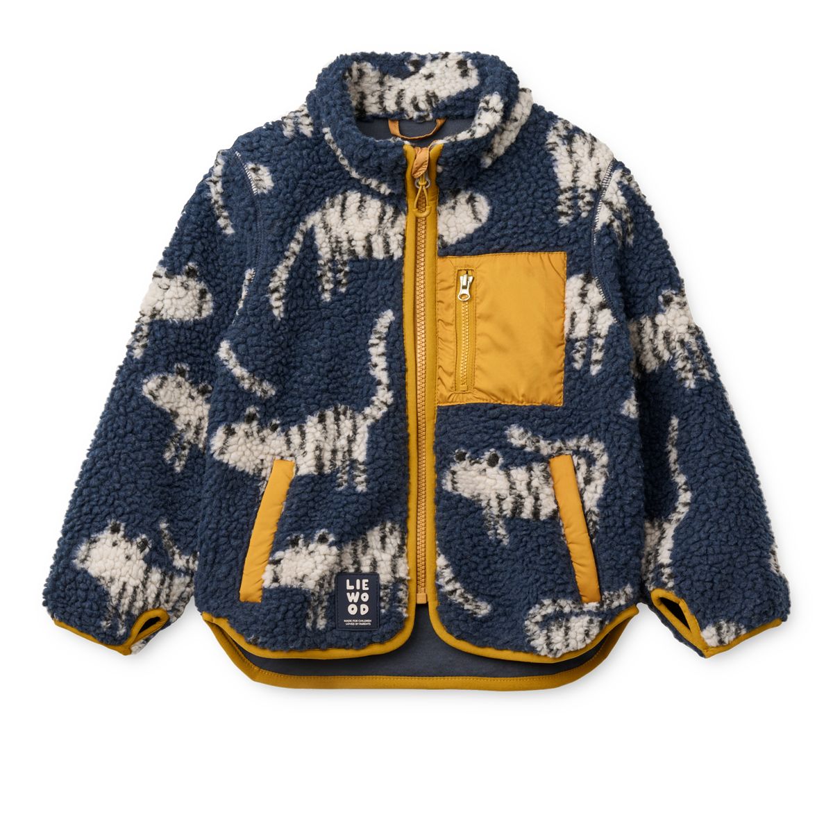 Liewood Nolan Pile Jacket - Tiger / Classic navy - JACKET