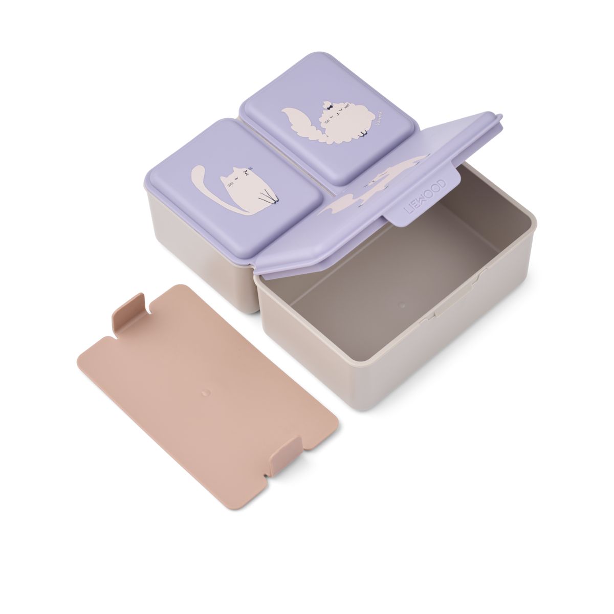 Liewood Driss Lunchbox - Cat / Warm lilac - LUNCHBOX