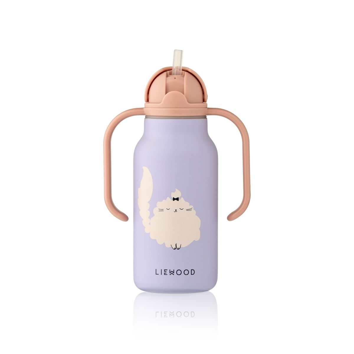 Liewood KIMMIE Steel Water Bottle 250 Ml - Cat / Warm lilac - WATER BOTTLE