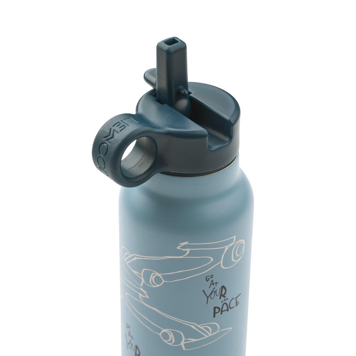 Liewood FALK Water Bottle 350 ml - Race cars / Beach blue - WATER BOTTLE