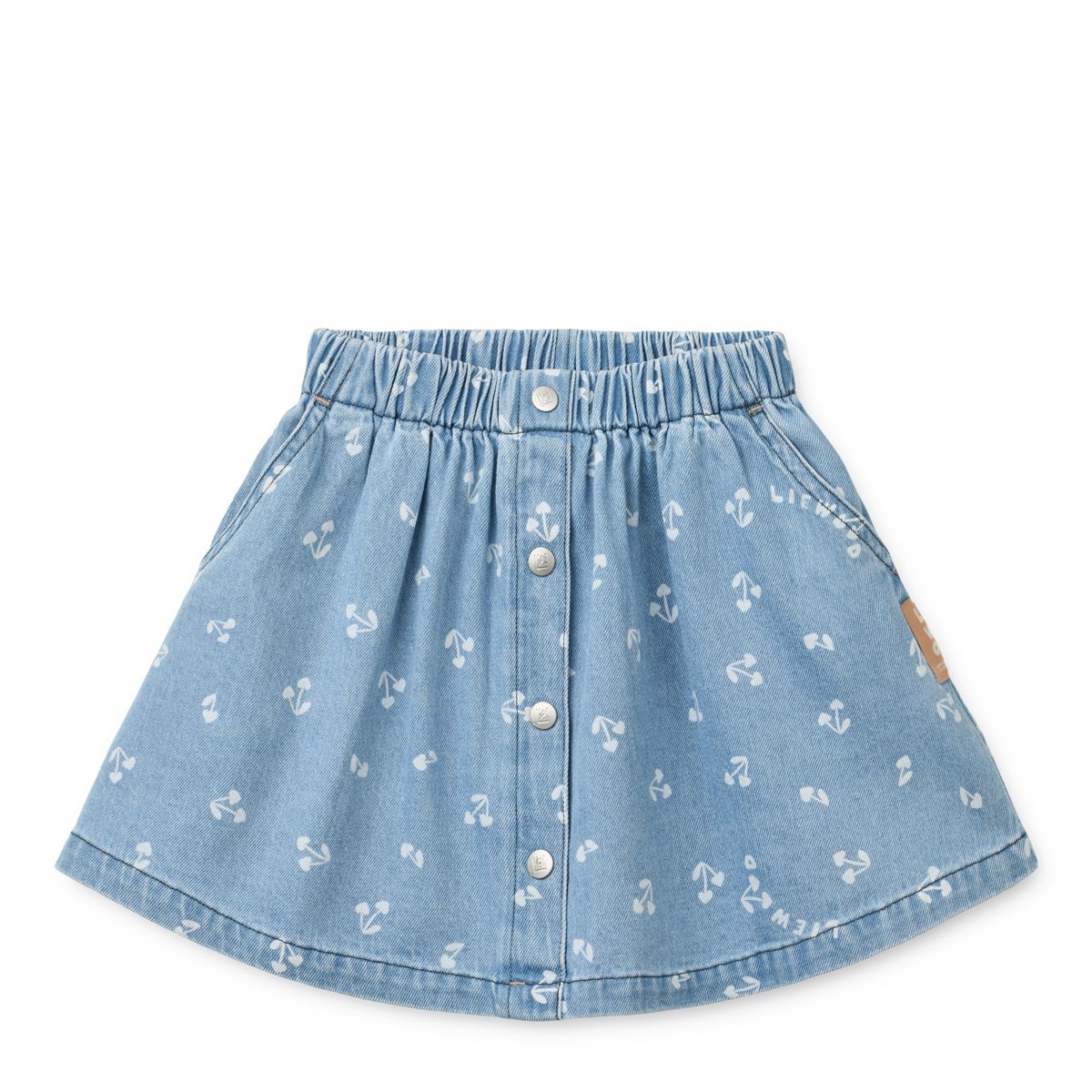 Liewood Rio Printed Light Denim Skirt - Cherry heart sandy / Denim - SKIRT