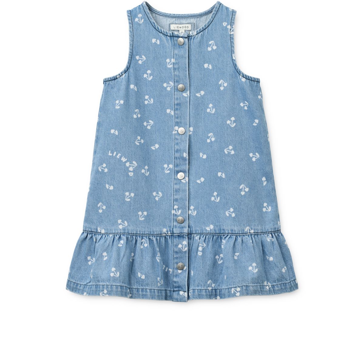 Liewood Sybilla Light Denim Dress - Cherry heart sandy / Denim - DRESS