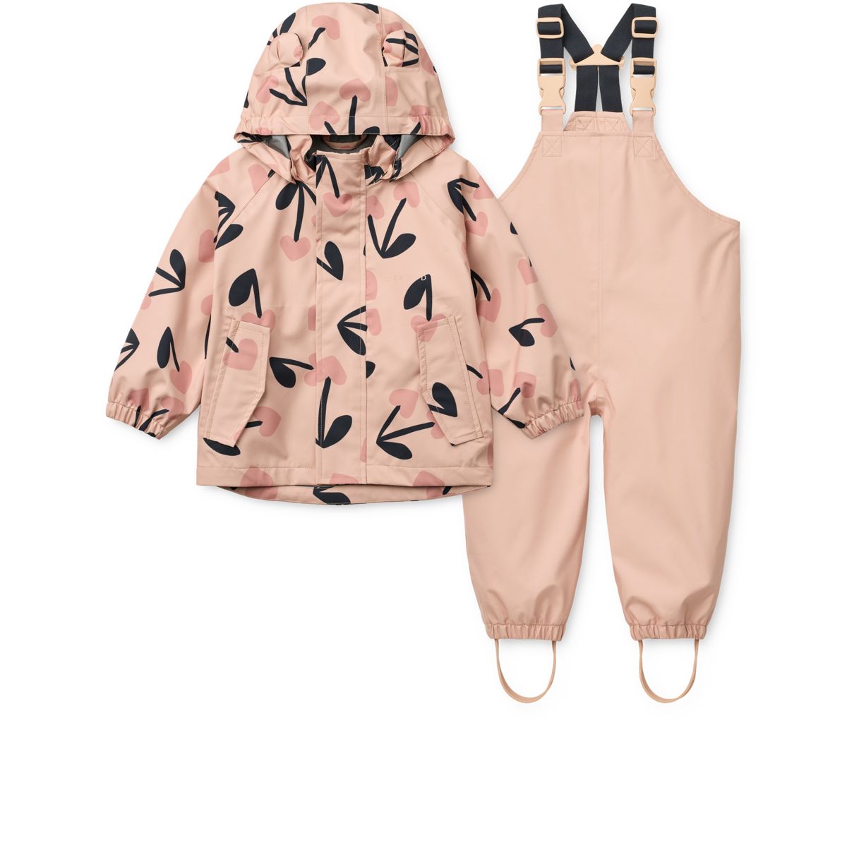Liewood MANU Toddler Rainwear Set - mega cherry heart/ Rosey mix - SET