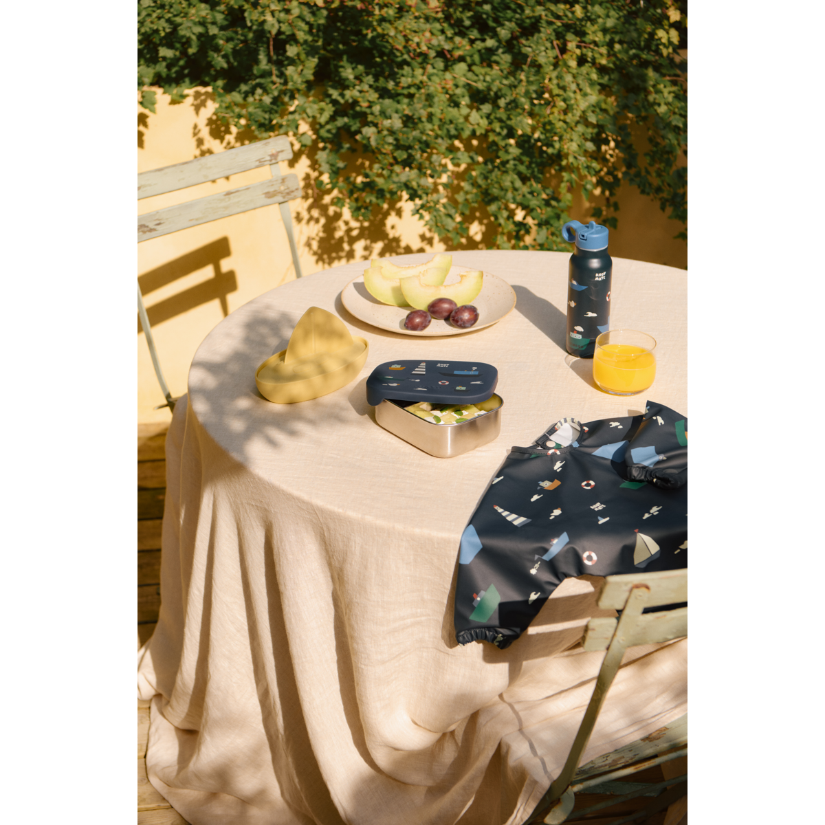 Merle Printed Cape Bib - Sailing / Classic navy