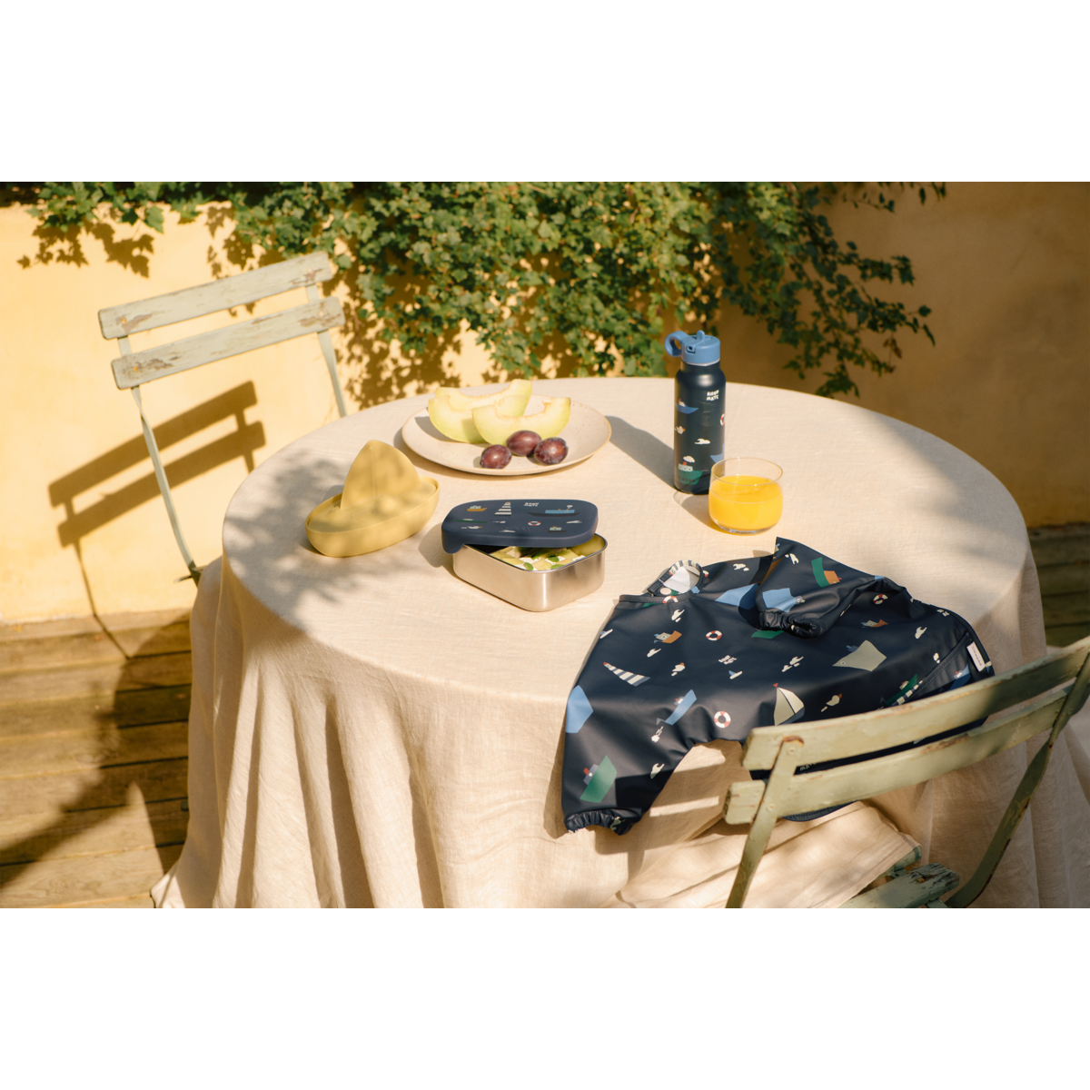 Merle Printed Cape Bib - Sailing / Classic navy