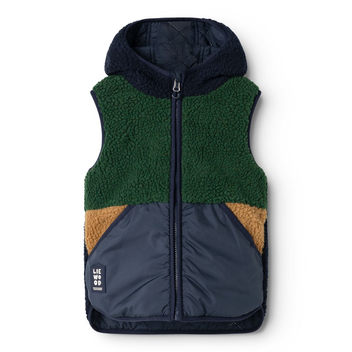 Liewood Diana Reversible Pile Vest - Classic navy mix - VEST