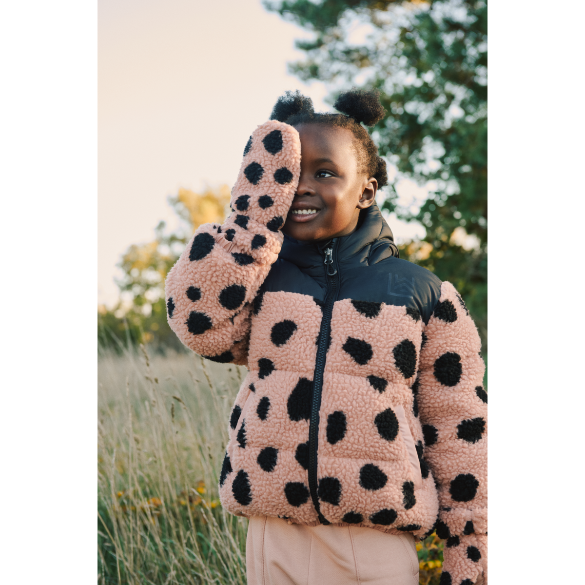 Niko pile puffer jacket - Mega leo spot / Pale tuscany