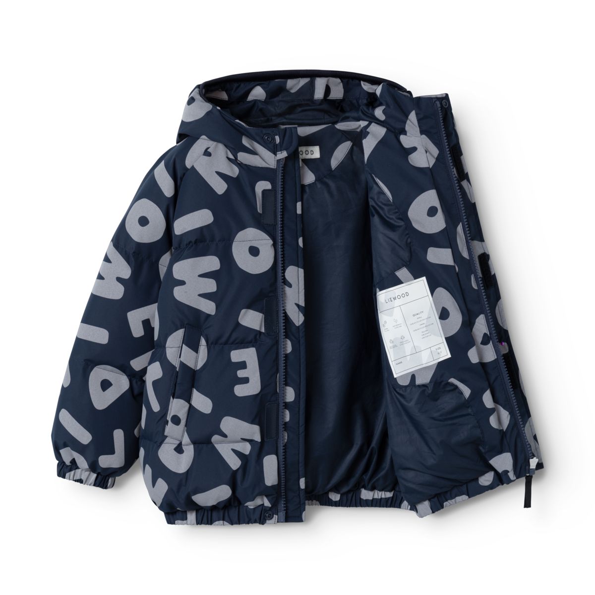 ADELINA Reflektierende Daunenjacke - Letters / Classic navy