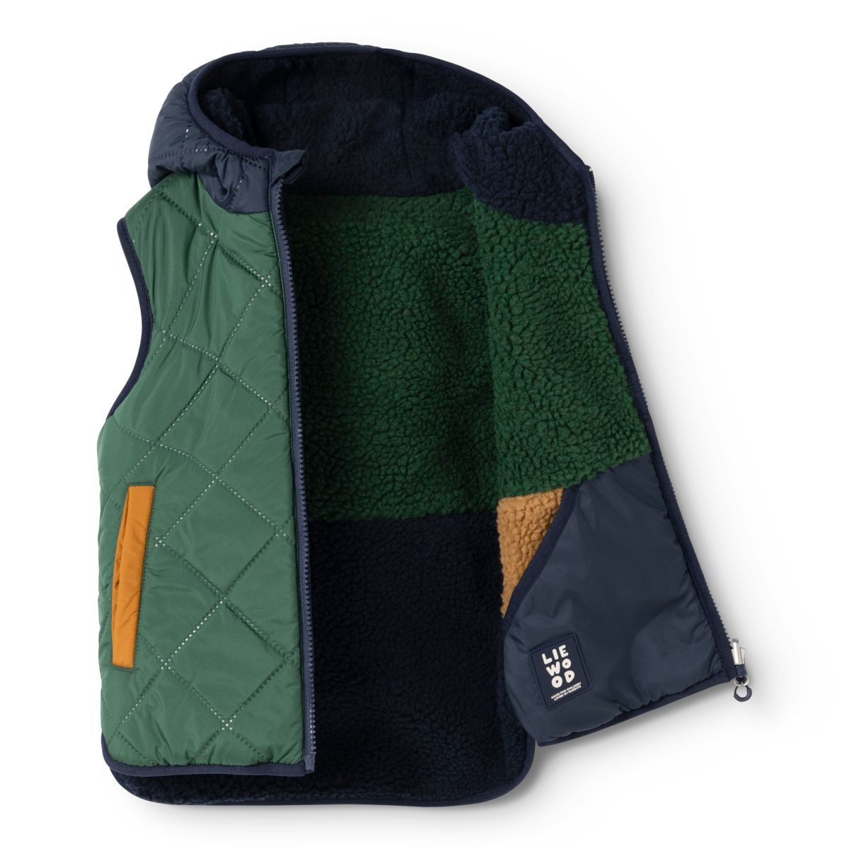 Liewood Diana Reversible Pile Vest - Classic navy mix - VEST
