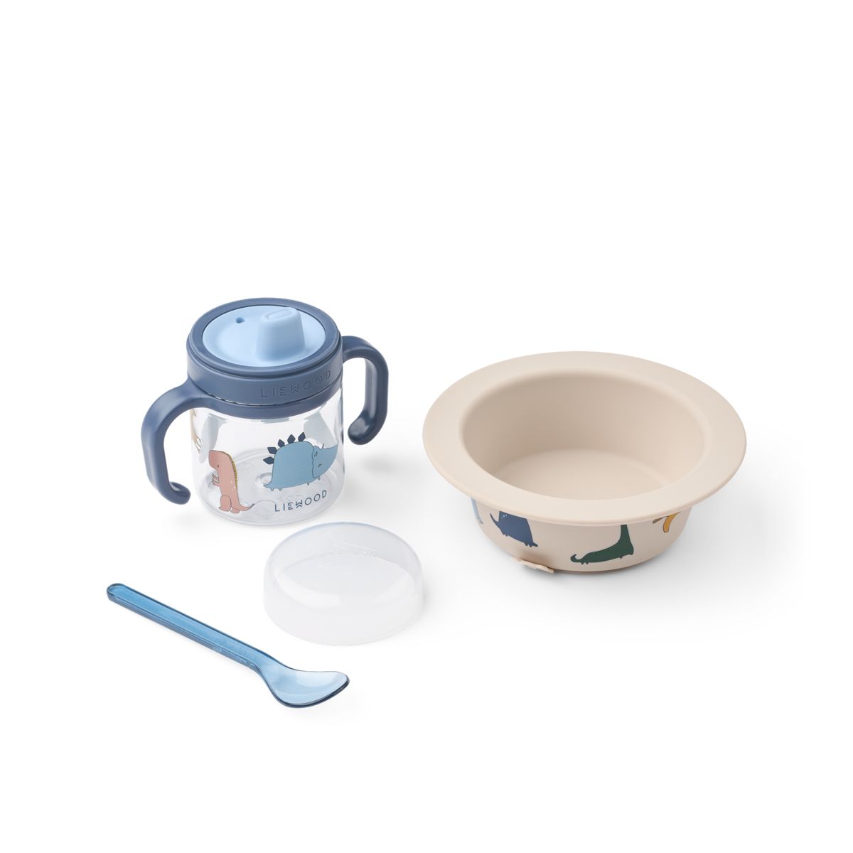 Liewood BECKET Tableware Set - Dino roar / Sandy - TABLEWARE SET