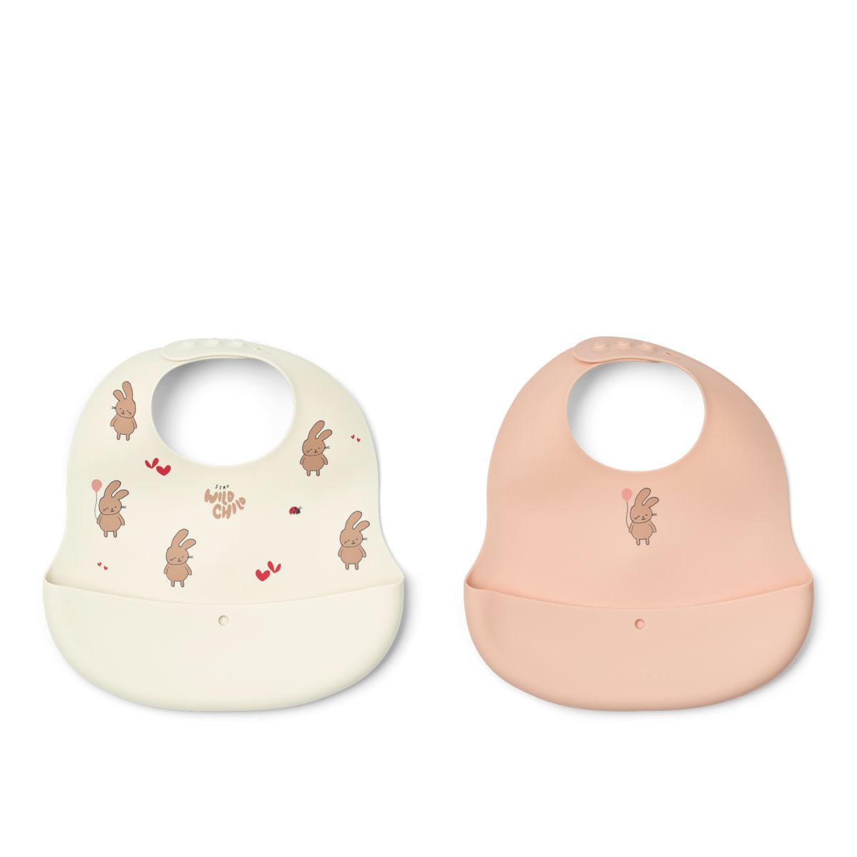 Liewood EMBER Printed Bib 2-pack - Wild child / Rosey - BIB