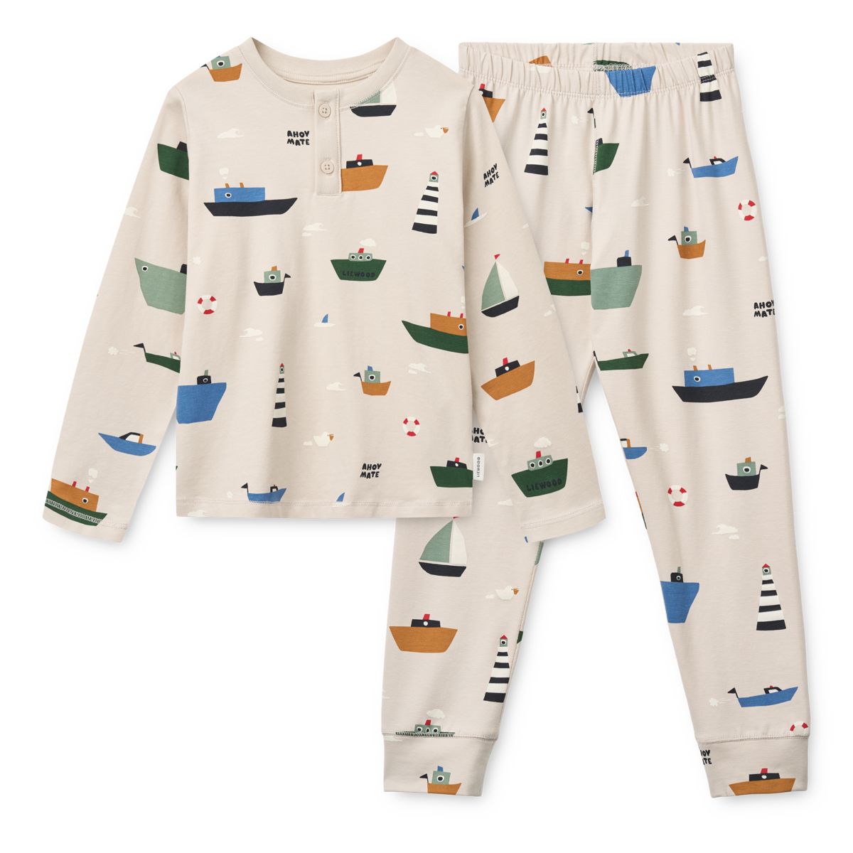 Liewood Wilhelm Printed Pyjamas Set - Sailing / Sandy - PYJAMAS SET