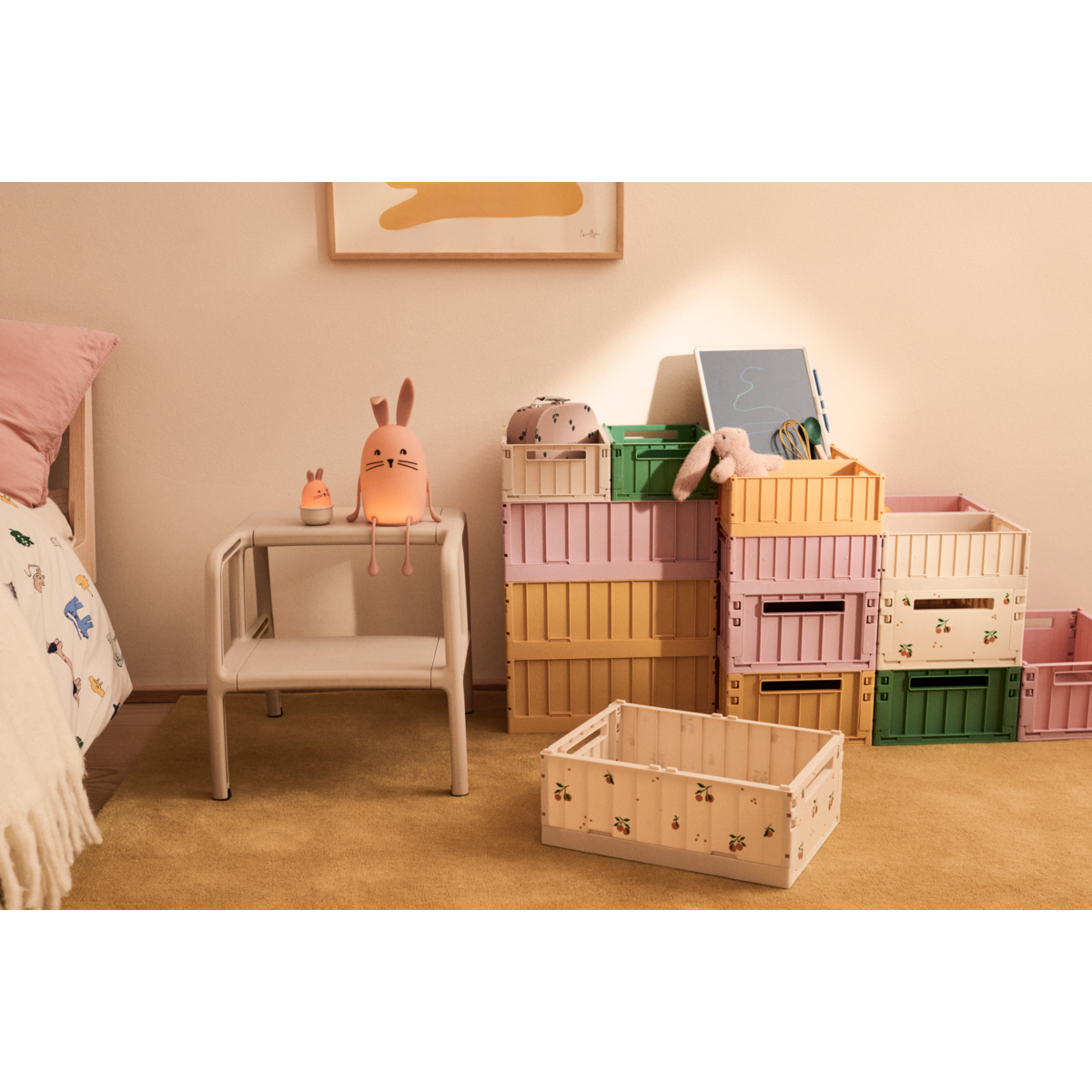 WESTON Medium Storage Box 2-Pack - Peach / Sea shell
