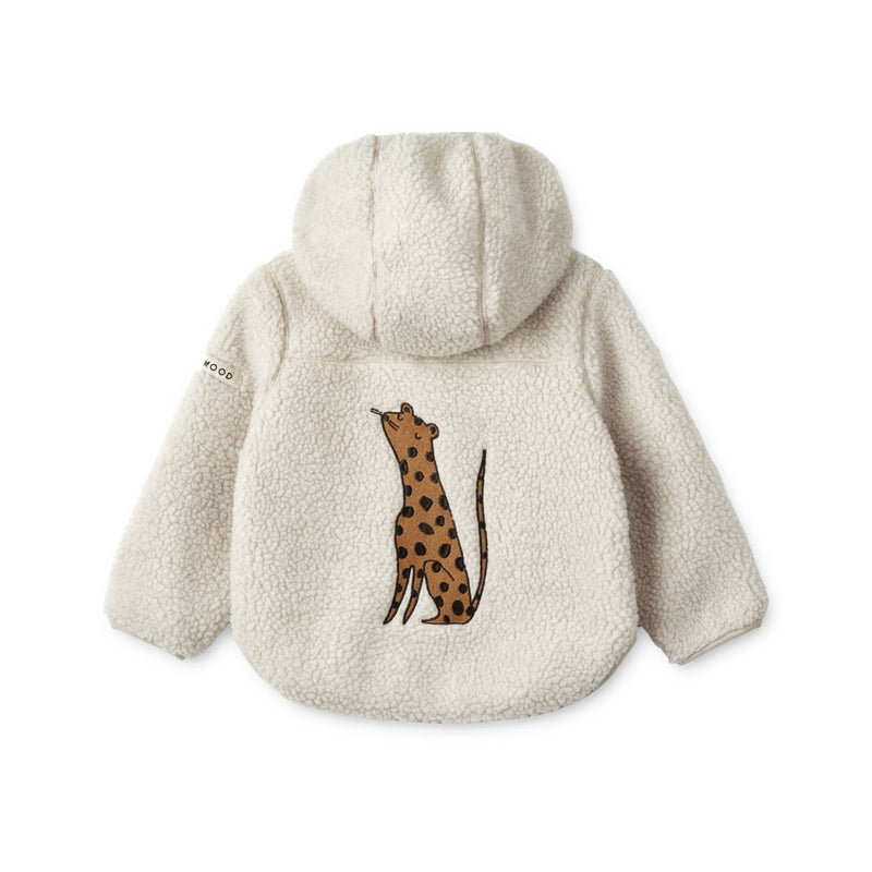 Mara embroidered pile jacket  - Leopard / Sandy