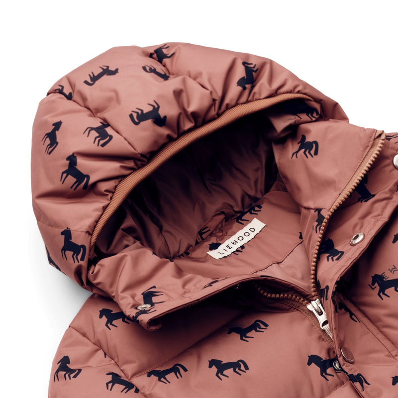 Liewood Palle Puffer Down Jacket - Horses / Dark rosetta - JACKET