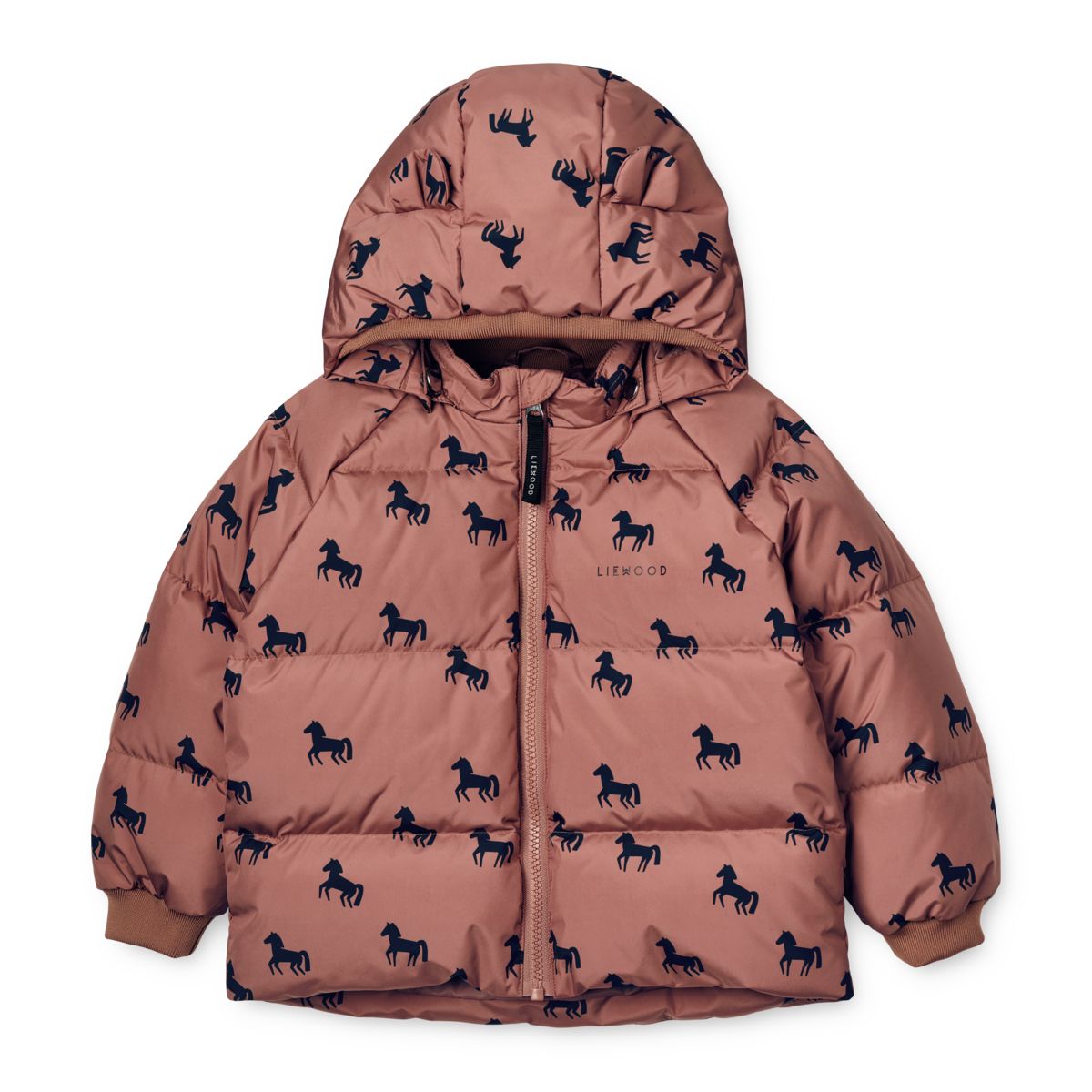 Liewood Polle Down Puffer Jacket - Horses / Dark rosetta - JACKET