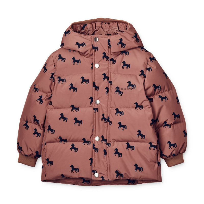 Liewood Palle Puffer Down Jacket - Horses / Dark rosetta - JACKET