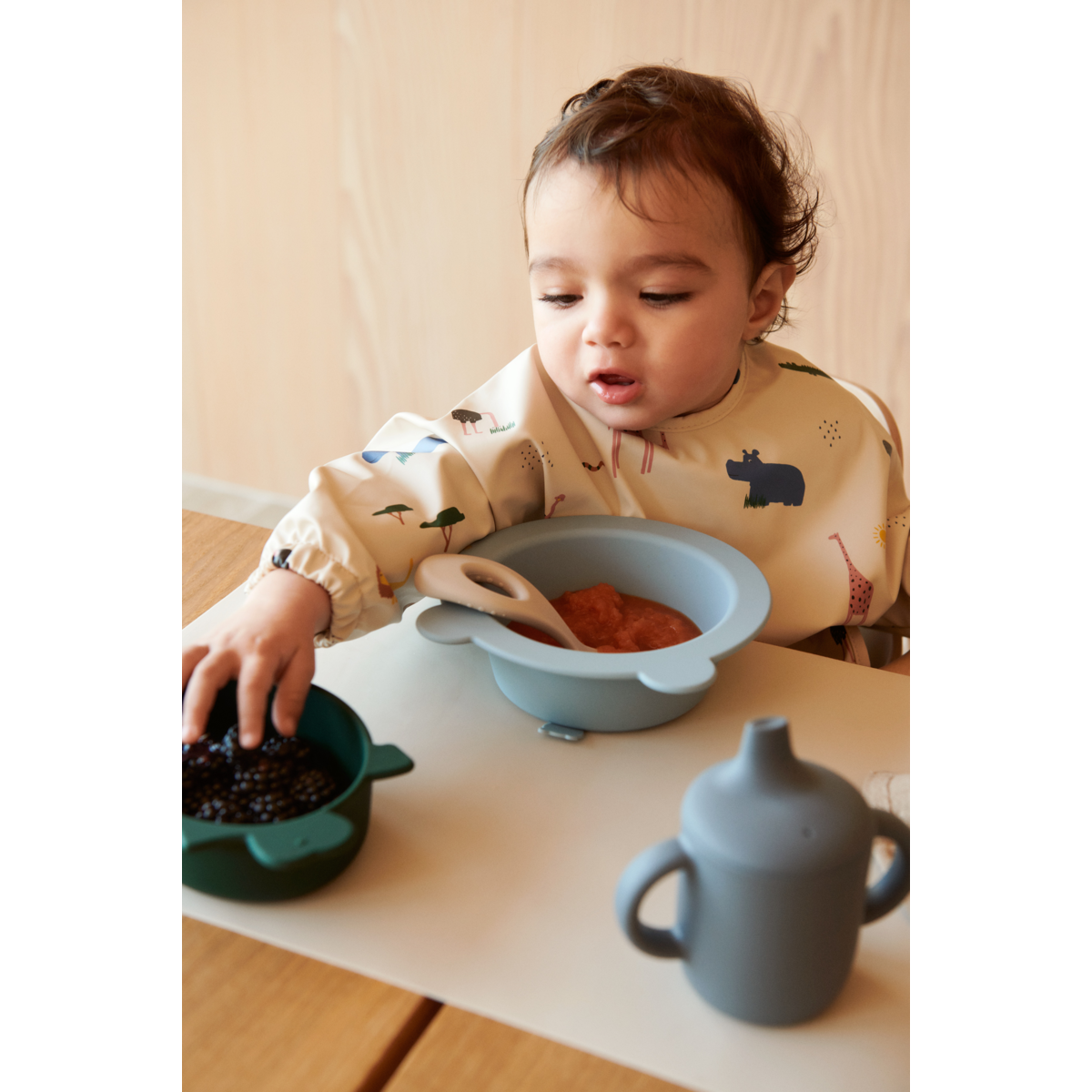 Liewood Iggy Silicone Bowls 4 Pack - Dino blue multi mix - BOWL