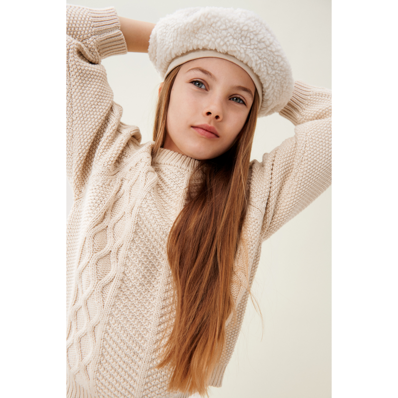 Liewood Poplar Pile Beret Hat - Sandy - HATS/CAP