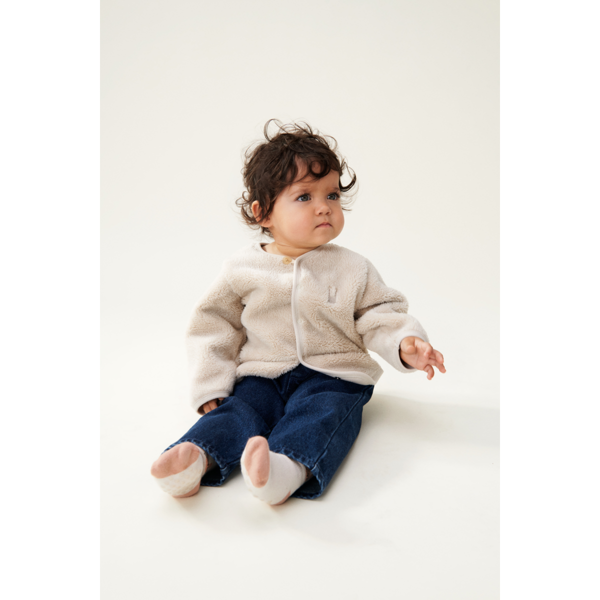 Liewood Benoit Baby Pile Jacket - Sandy - JACKET